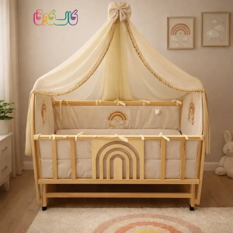 تخت و گهواره نوزادمدل رنگین کمان ماتاکیدز